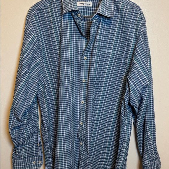 Tommy Bahama Men’s XL Lazlo Lux Blue and White Stripes Woven Silk Blend Shirt - Picture 3 of 10